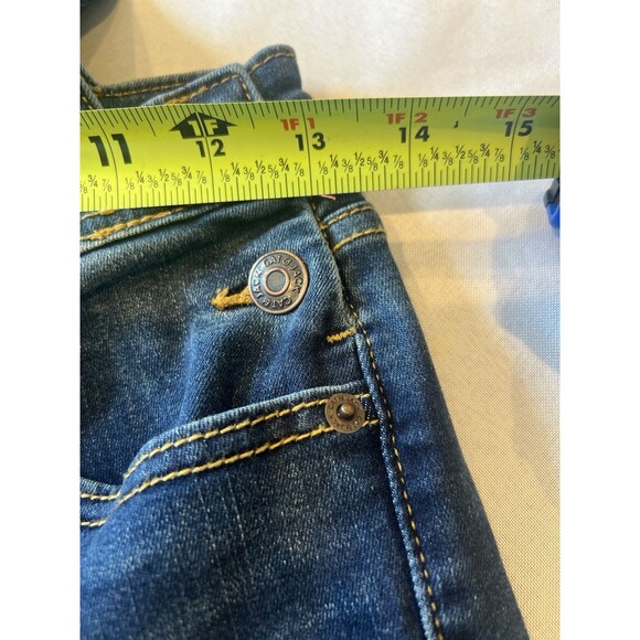 Cat & Jack Girls' Denim Overalls Super Stretch Skinny Leg Dark Wash Blue 10/12 - Picture 3 of 12